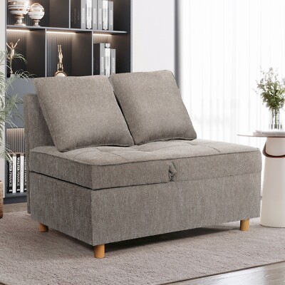 4-in-1 Convertible Sleeper Sofa Couch 3-Seat Loveseat with Adjustable Backrest 