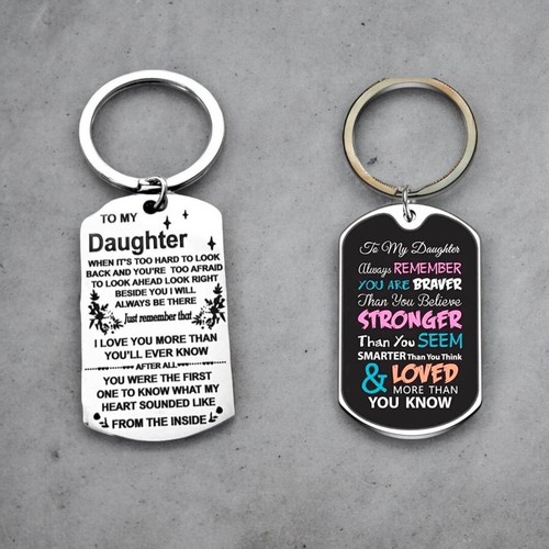 To My Daughter Keychains Gifts from Mom Dad to Daughter Inspirational ...