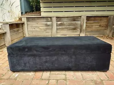 40 Winks Custom Made Black Velour Ottoman Sofa Bed Double Black Velour Ottoman Sofa Bed