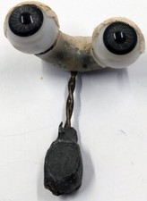 Vintage German Antique Hand Blown Rocker Glass Doll Eyes Gray Blue 13mm BW3-46