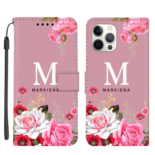 Floral Cover Personalized Leather Wallet Case For iPhone 15 Pro Max 14 13 12 11 - Picture 9 of 44