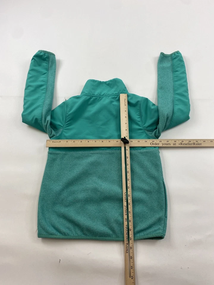 Under Armour Fleece Jacket Youth Girls Medium Green Snap Coldgear - Image 3 of 4