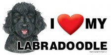 I Heart Love my Labradoodle Black Car Fridge Dog Magnet 4x8 USA Waterproof