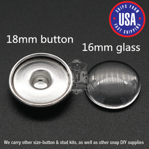 Zum Selbermachen 16 mm Glas Cabochon/18 mm Druckknopf Charm Ohrstecker Basis passt 18-20 mm Druckknöpfe - Bild 2 von 4