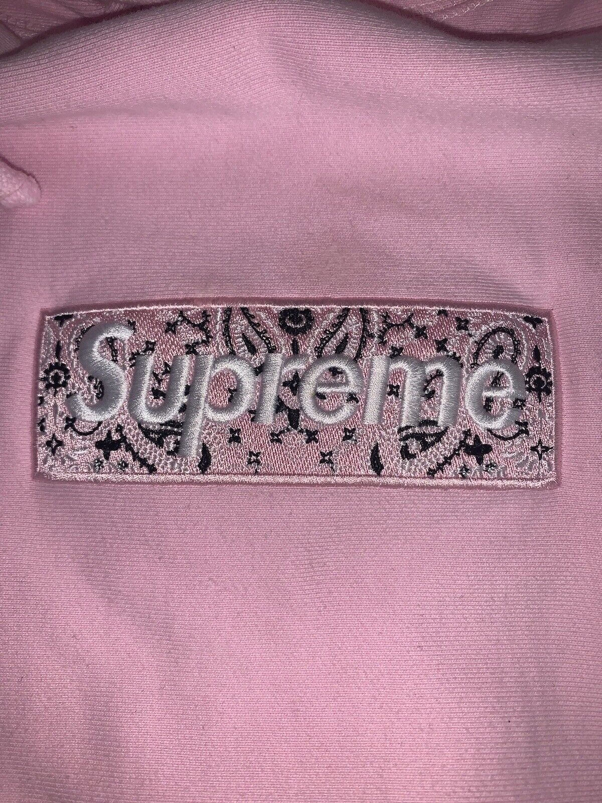 supreme bandana box logo hooded pink