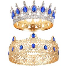 MTLEE 2 Pcs Prom King and Queen Crowns for Men Women King Queen Crowns Tiara wit
