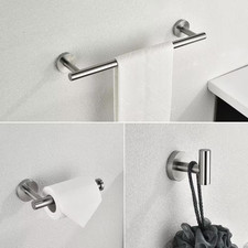 3-Piece Bath Hardware Set with Towel Bar, Toilet Paper Holder and Towel Hook in