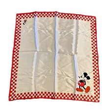 RARE Disney acetate scarf Mickey checkerboard vintage made in Japan