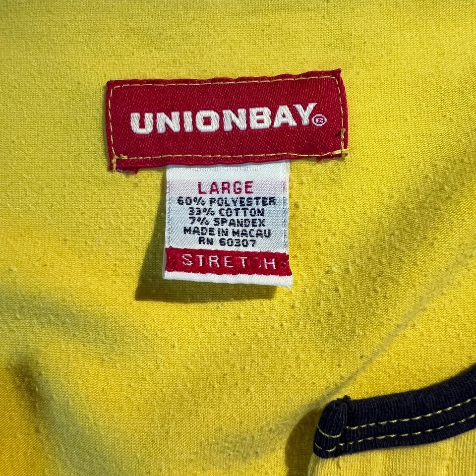 Camiseta Vintage Union Bay Top Juniors Grande Y2K Amarilla Deportiva Retro Blockette Patinador Foto 4 de 4