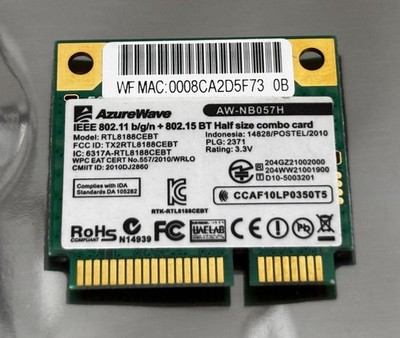 AzureWave Wireless WiFi 300M Bluetooth 3.0 BT Mini PCI-E Card