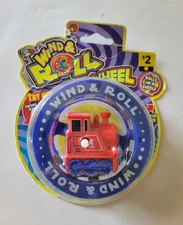 NIP Vintage 1990s Ja-Ru Toys Wind-Up & Roll Train Wheel Toy Unused in Package