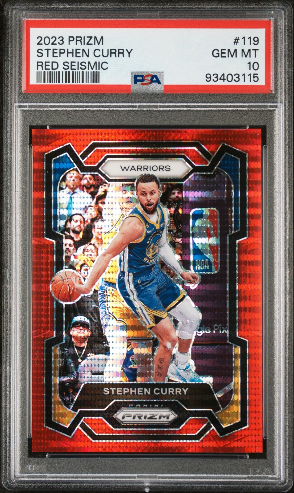 2023 PANINI PRIZM RED SEISMIC  #119 STEPHEN CURRY 204/299 PSA 10