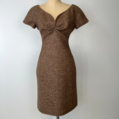 Christian Dior Dress Women 10 Wool Sheath Mohair Silk Italy Resort Work Party Ex