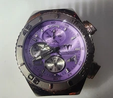 TechnoMarine Cruise Womens 40mm Silver Purple Jellyfish Chronograph Watch