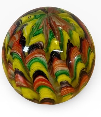 Vintage Dynasty Gallery 3  Art Glass Paperweight Swirled Ribbons 