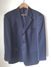 Jones New York Wool Blazer Jacket Mens 42R Blue Padded 3 Button Single Breasted