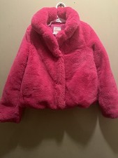 Cat  Jack Girls Size Small 6/7 Years Pink Faux Fur Coat Jacket FREE SHIPPING
