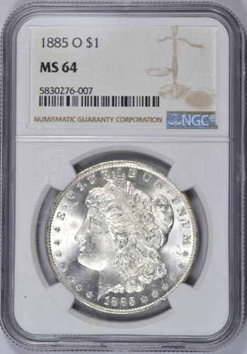 1885-O MORGAN SILVER DOLLAR NGC MS64 CHOICE BU