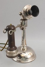 Prewar Antique Pat 1894 Stromberg Carlson Chrome Oil Can Candlestick Telephone