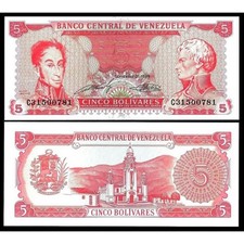 VENEZUELA 5 Bolivares 1989 - UNC - Pick 70b