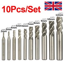10X HSS CNC Straight Shank 4 Flute End Mill Cutter Milling Drill Bit 2mm~12mm M