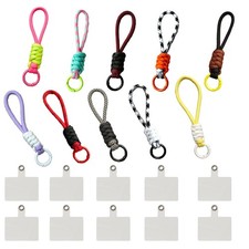 Phone Wrist Straps Nylon Lanyard Tether Tab Keychain Cord ID Badge 10 Set