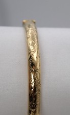 Vintage 1/5th Rolled Gold Half Foliate Engraved Hinged Bangle