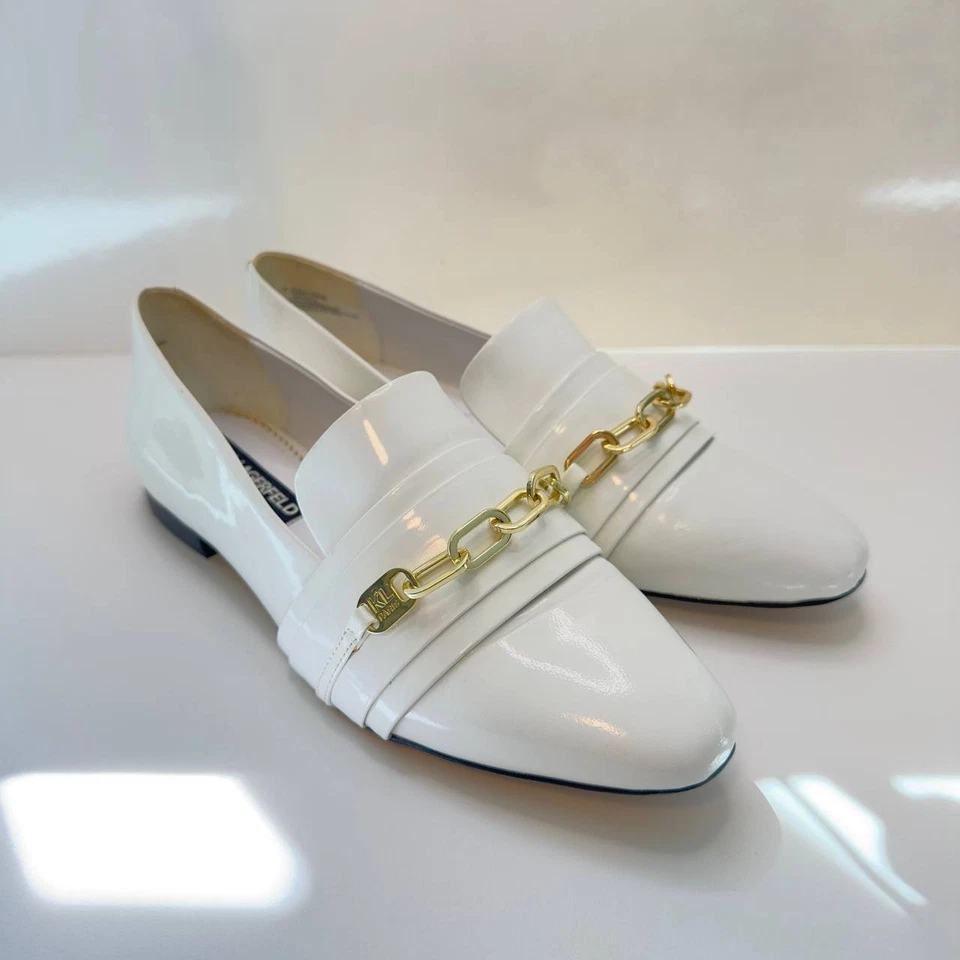 Mocasines Karl Lagerfeld Paris charol blanco - talla 7,5 M / 38B Foto 4 de 4