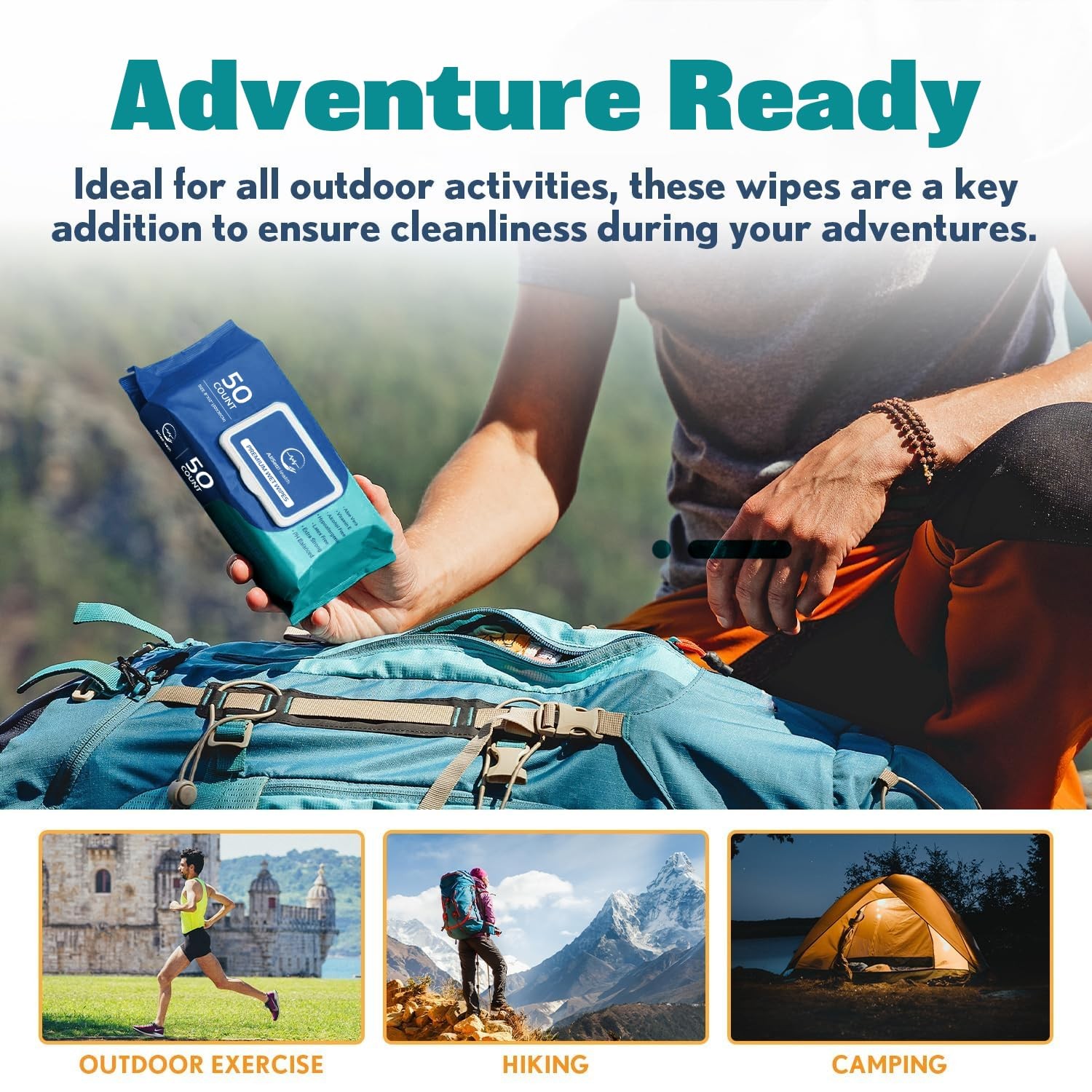 Wipes for Adults Bathing No Rinse - Adult Wipes for Elderly 8" X 12" (200 Count)