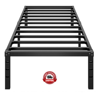 Marco Base Plataforma De Cama De High Twin Para Adultos Niños 18 Pulgadas NUEVO