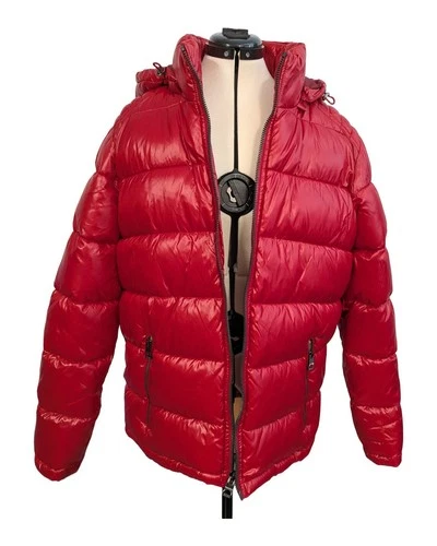 GUESS Men's Red Glossy Hooded Puffer Jacket M 119RN716 video thumbnail