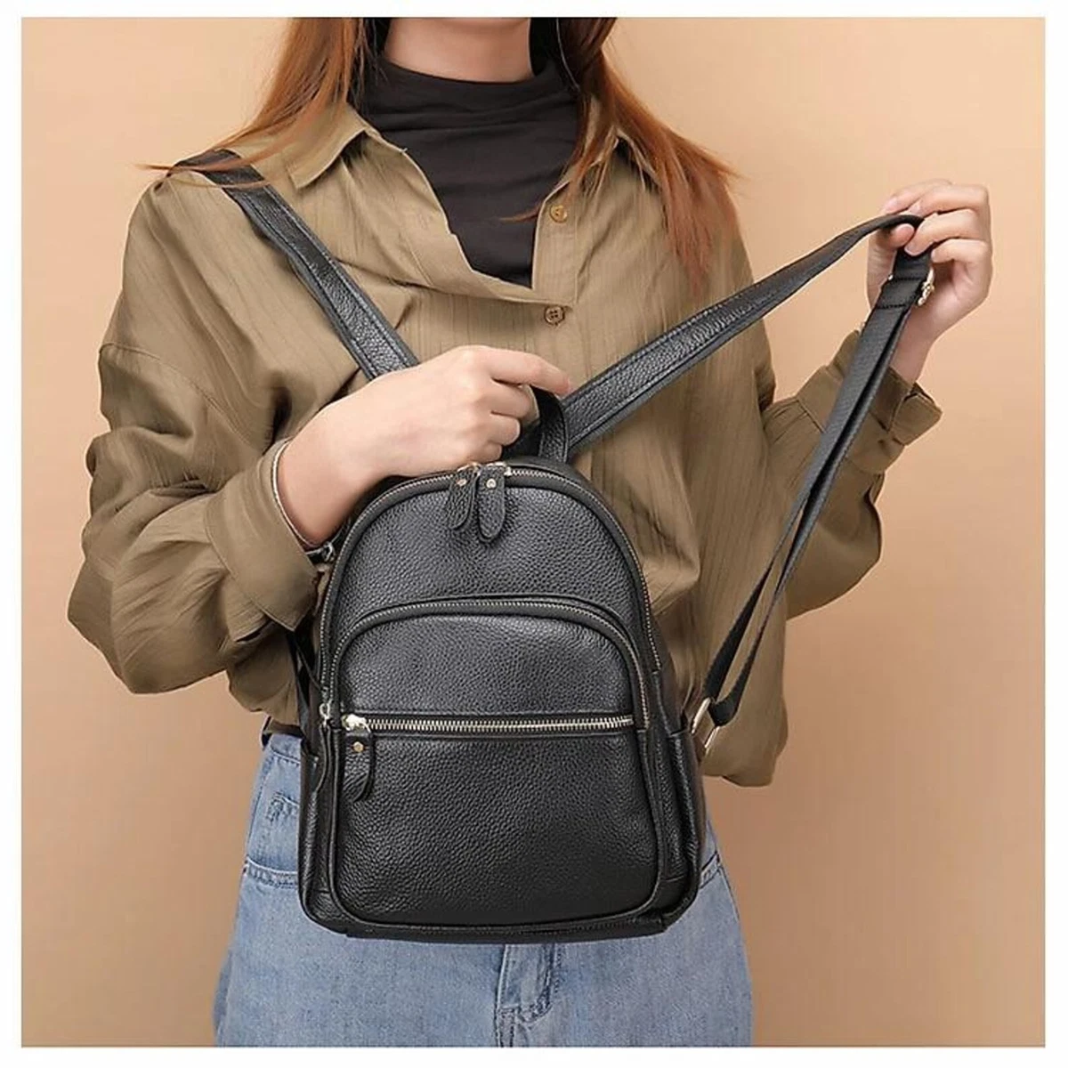 black leather backpack purse ebay Leather Exterior Backpack Bags & Handbags Steampunk for Women for sale