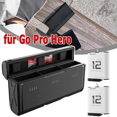 MARKENLOS 2× 1720mAh Akku batterie+ 3-Kanal Batterie Ladegerät Für GoPro Hero 9 10 11 12