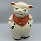 Shawnee Pottery Smiley the Pig Vintage Cookie Jar 11" Red Scarf 1940-1950s READ