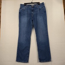 Levi's 505 Straight Leg Jeans Women 16 Blue Denim Cotton Stretch 5 Pocket Casual