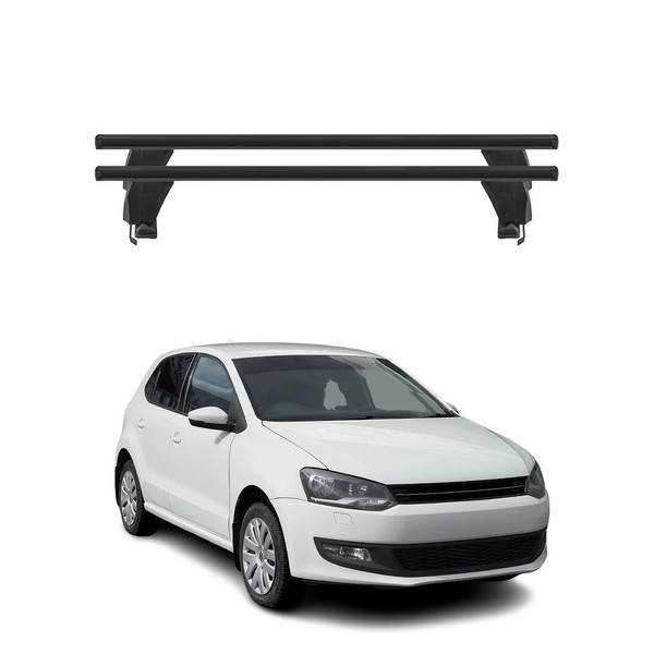 Menabo DachträGer GrundtäGer FüR Vw Polo 2009-2017 5TüR 50Kg Alu Schwarz 2 Tlg-image