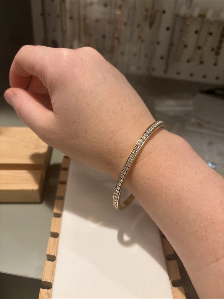 Brazalete de cristal de Swarovski oro sobre ley Foto 3 de 4