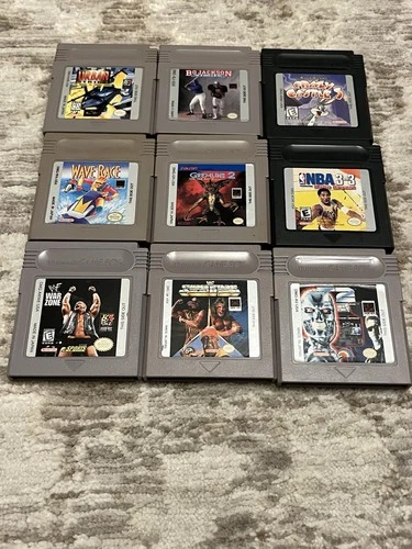 Original Nintendo Game Boy Lot 9 Gremlins 2 Wave Race Bugs Bunny Color T2 Arcade