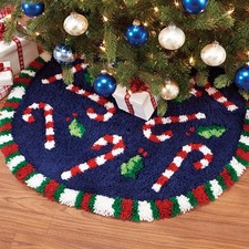 Herrschners  Candy Cane Tree Skirt Latch Hook Kit