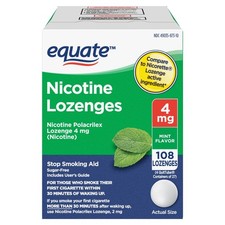 Nicotine Polacrilex Lozenges 4 mg Mint Flavor 108Count Lozenge Active Ingredient