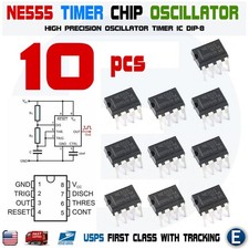 10pcs NE555N NE555 IC 555 High Precision Oscillator Timer DIP-8 Chip USA