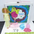 Vintage Eyelashes Skipper Barbie Doll & case with Clothes Pajamas Dress clothing