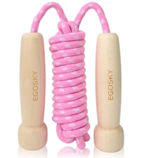 New Jump Rope for Women Men Kids EGOSKY Adjustable Wooden Handle Skipping Adult