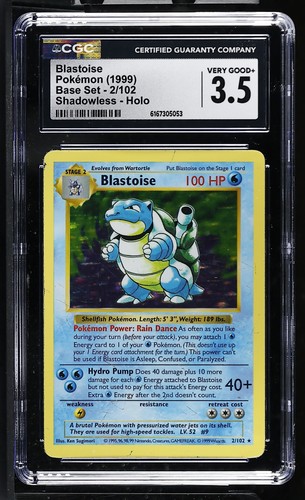 Blastoise (Shadowless) graded CGC 3.5 for sale on eBay