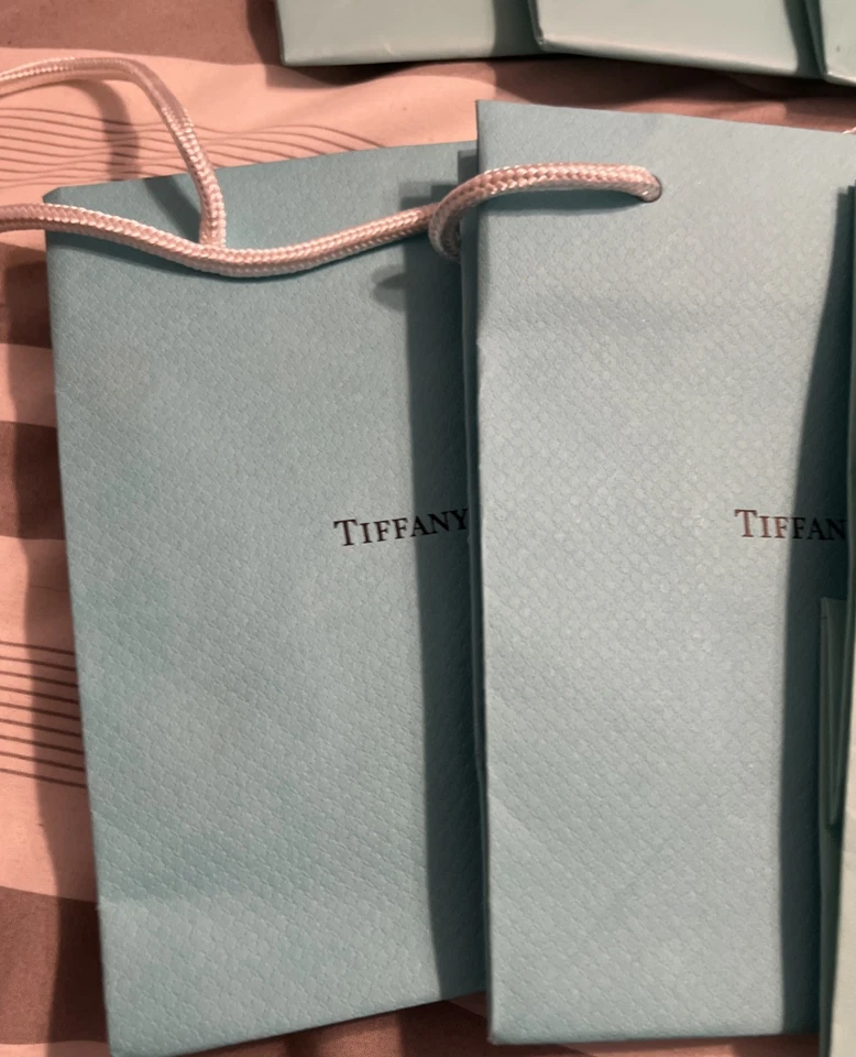 TIFFANY & Co. Packaging 5x6x3” small blue Paper Gift Shopping Bag Lot of 11 - Image 2 of 4