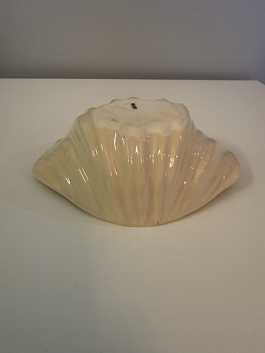 Beige Ceramic Clam Seashell Bowl w/Lusterware Finish Coastal Beach Ocean Decor - Picture 7 of 14