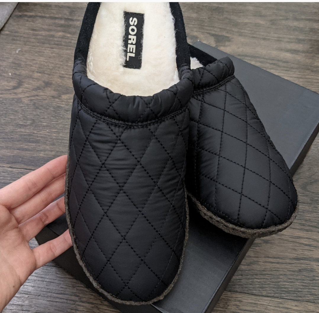 NEW Sorel Nakiska Quilted Scuff Faux Fur Slipper RARE