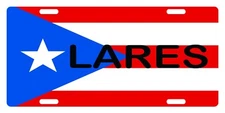 Puerto Rico Flag LARES License Plate PR Boricua Emblem