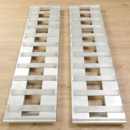 HECASA 1 Pair 60'' x 15" Aluminum Hook end Ramps 6800LBS For Car Trailer Truck - Picture 17 of 24