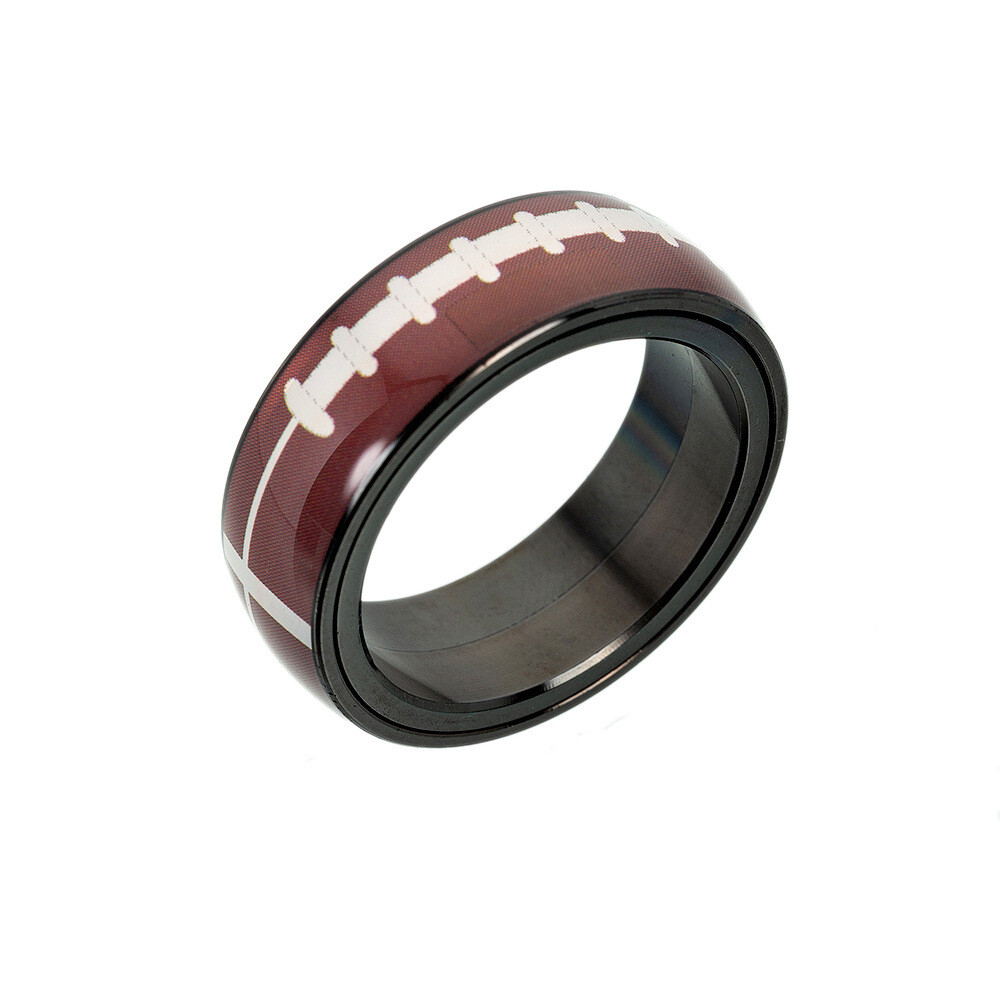 Fashion Football Basketball Baseball Rugby Spinner Sport Ring Titanium Size 6-13